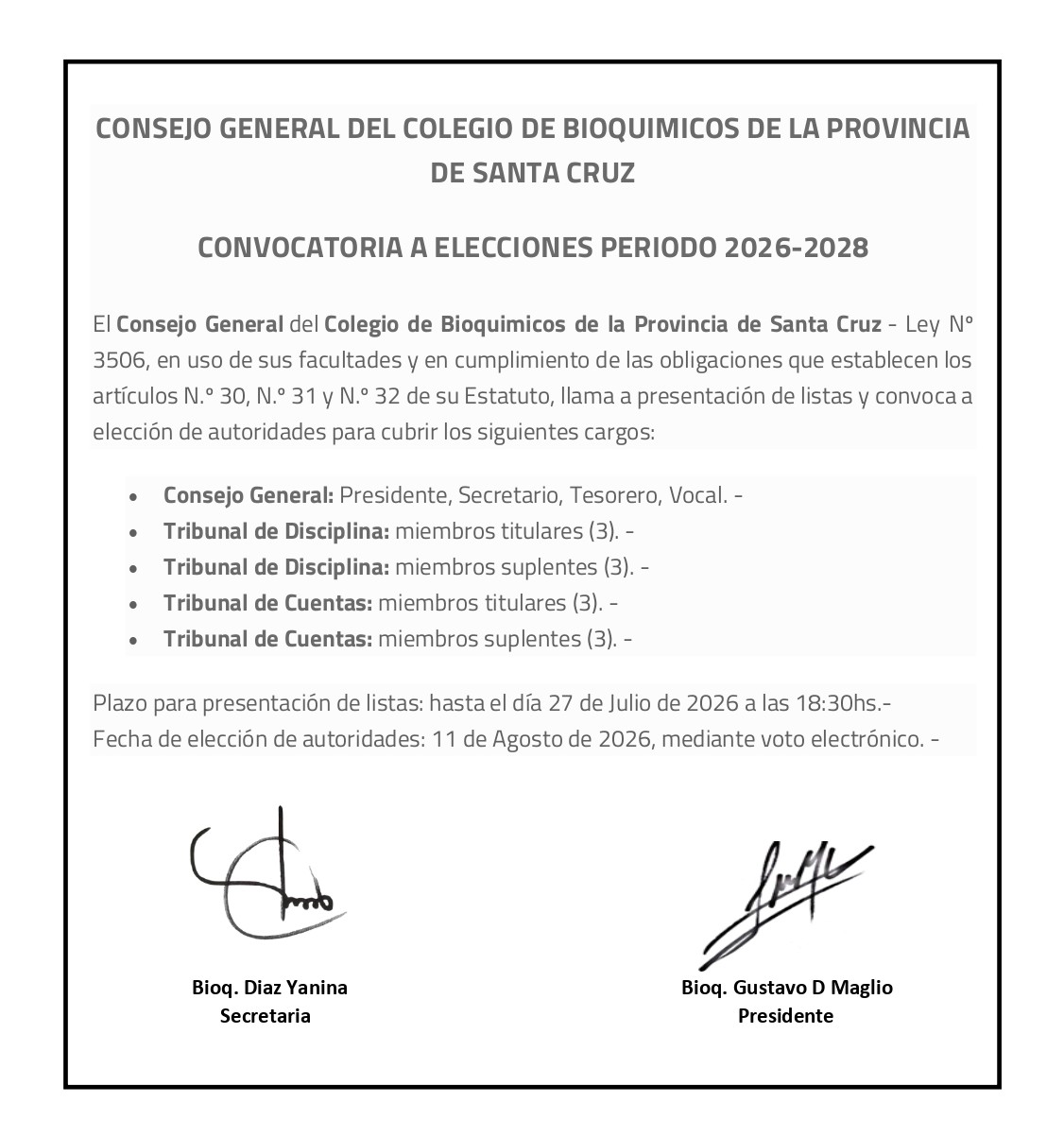 Colegio de Bioquímicos de Santa Cruz